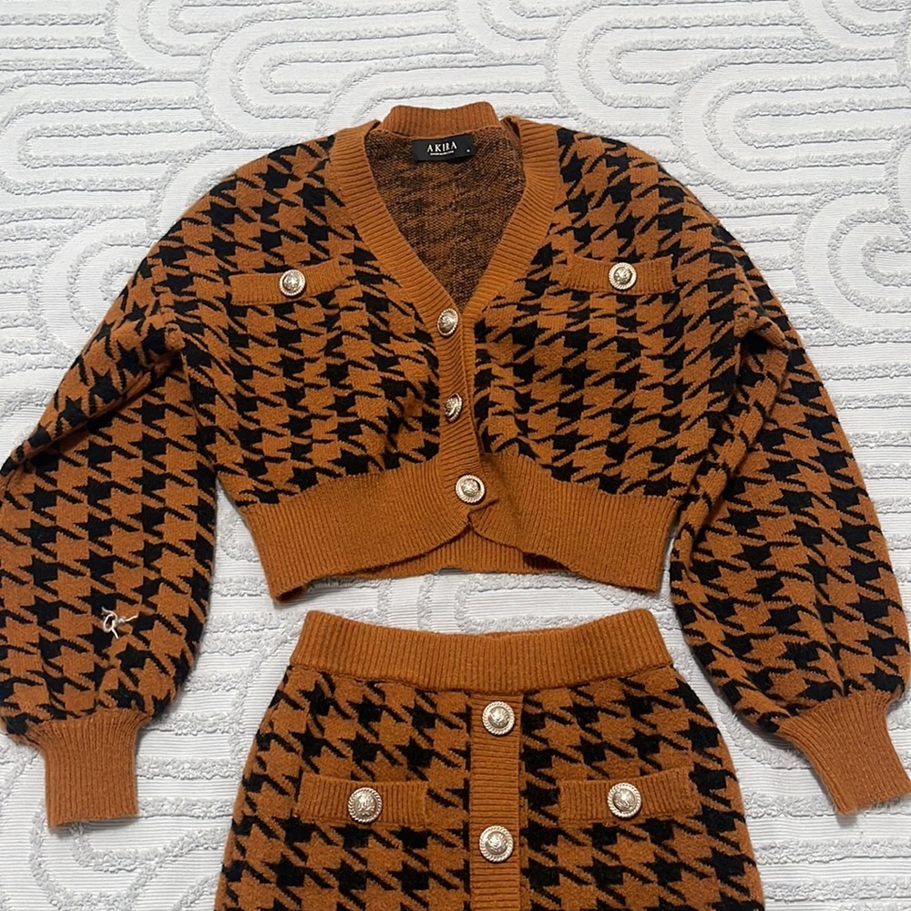 Classy Houndstooth 2 Piece Set